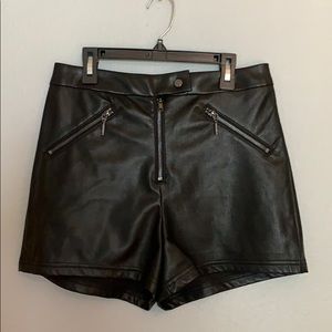 Black Faux leather shorts